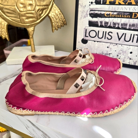 Valentino Garavani Rockstud Ballet Flat Espadrilles Shoes - Picture 4 of 11